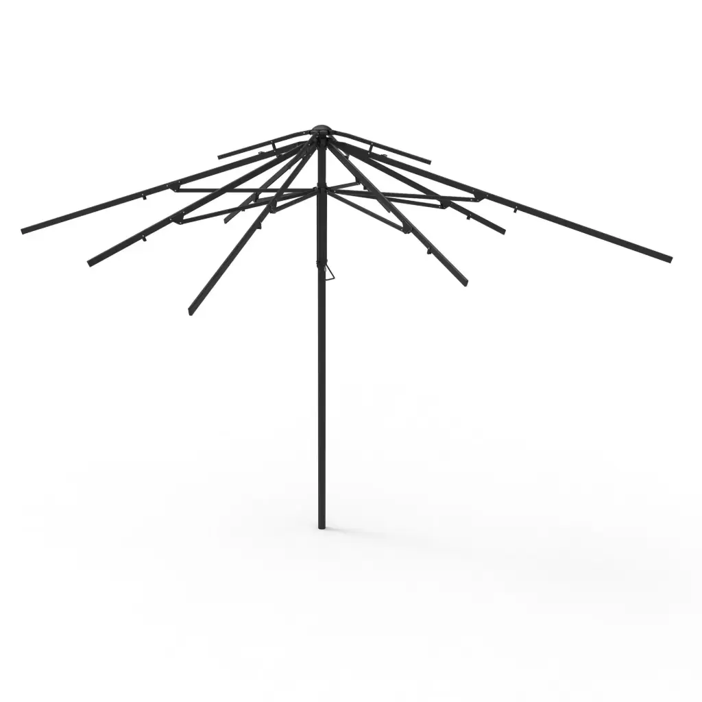Stelaż parasola Easy Up Plus (kwadrat / 3,5 m / 4 panele, z drugim daszkiem, stelaż aluminiowy, antracyt RAL 7021 farba proszkowa, maszt ⌀60 mm, 1 szt. w kartonie z otworem na maszt)
